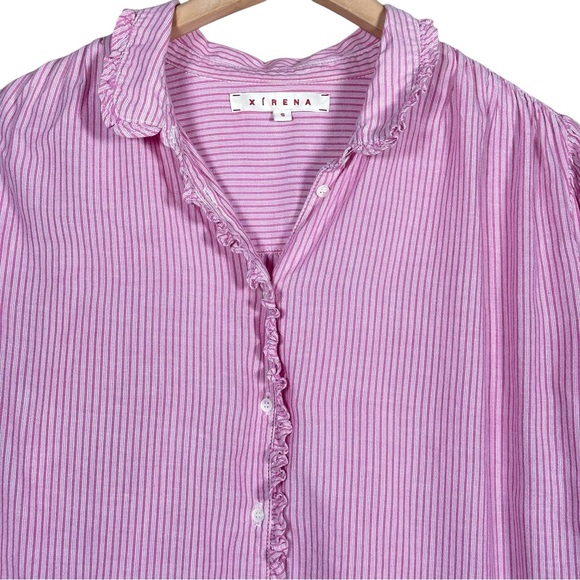 XIRENA Hale Shirt in El Matador Stripes Crus Stripe - Picture 7 of 11